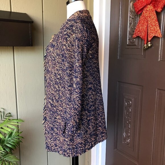 Anthropologie Sparrow Marled Peat Fringe Cardigan - Size S - Picture 4 of 8